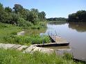 Nájezd do Labe a sudový ponton nad jezem ve Velkém Oseku.