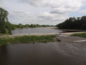 Říční práh s propustem na Alte Elbe, Magdeburg, Cracau.