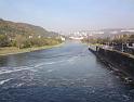 Pohled na město Ústí nad Labem z lávky střekovských zdymadel.