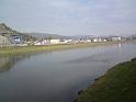 Labe v Ústí nad Labem pod Mariánským mostem, v pozadí Krásné Březno.